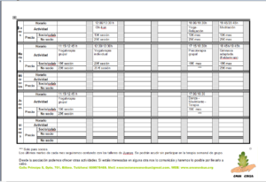 Horario actividades 2016-2017