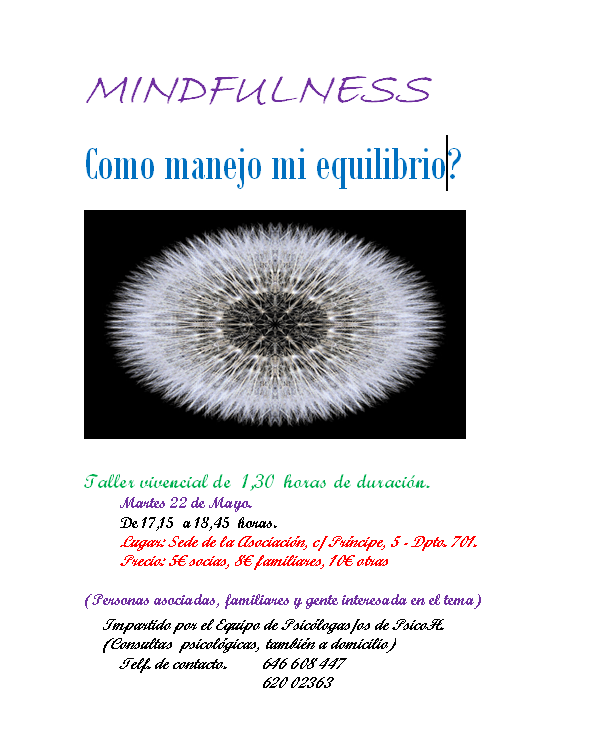 22-05-2018. Mindfulness. Como manejo mi equilibrio....