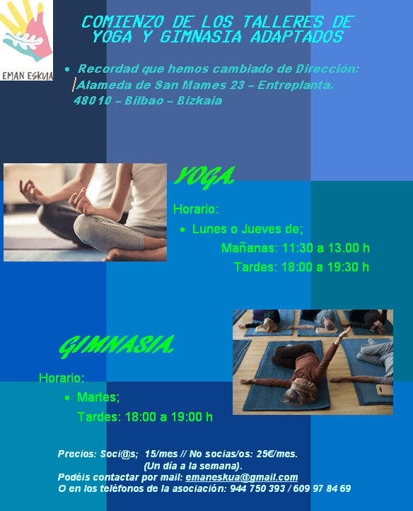 Comienzo de los talleres de Yoga y Gimnasia adaptados